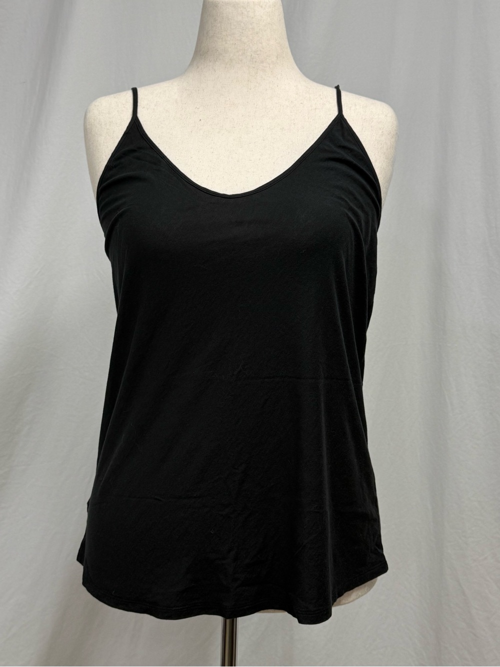 Skin Black Spaghetti Strap Camisole 100% Pima Cotton